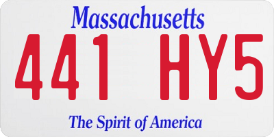 MA license plate 441HY5