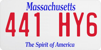 MA license plate 441HY6