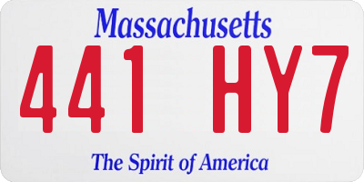 MA license plate 441HY7