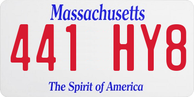 MA license plate 441HY8