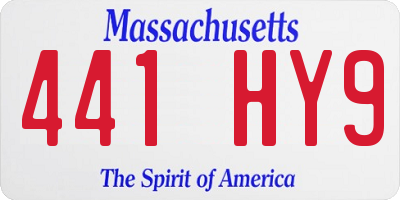 MA license plate 441HY9