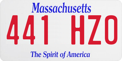 MA license plate 441HZ0