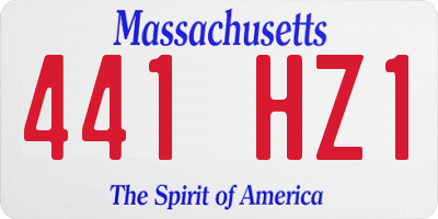 MA license plate 441HZ1