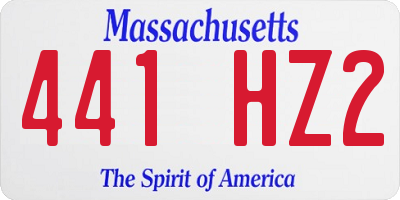 MA license plate 441HZ2