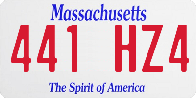 MA license plate 441HZ4