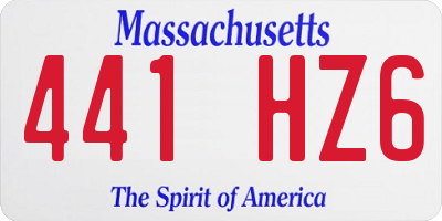 MA license plate 441HZ6