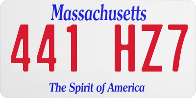 MA license plate 441HZ7