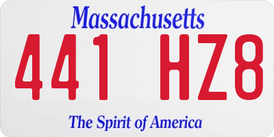 MA license plate 441HZ8