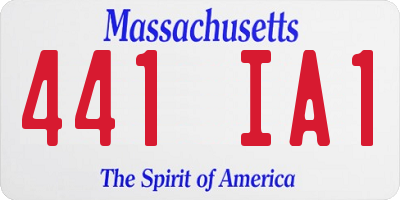 MA license plate 441IA1