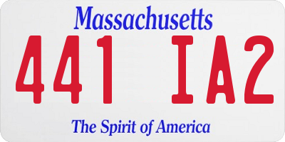 MA license plate 441IA2