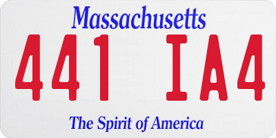 MA license plate 441IA4