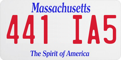 MA license plate 441IA5