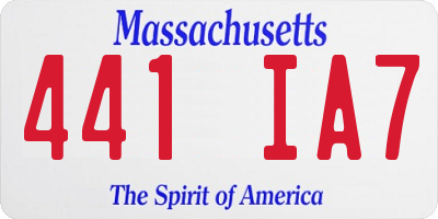 MA license plate 441IA7