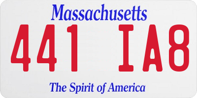 MA license plate 441IA8