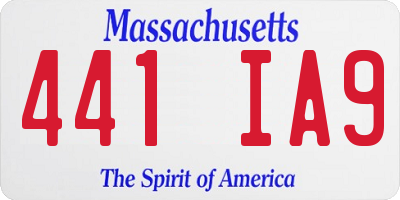 MA license plate 441IA9