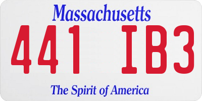 MA license plate 441IB3