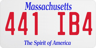 MA license plate 441IB4