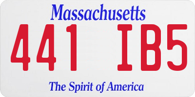 MA license plate 441IB5