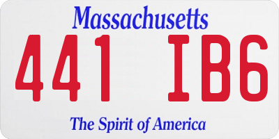 MA license plate 441IB6