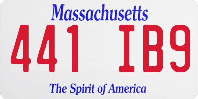 MA license plate 441IB9