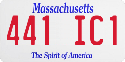 MA license plate 441IC1