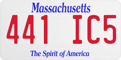 MA license plate 441IC5