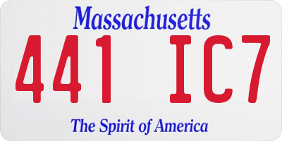 MA license plate 441IC7