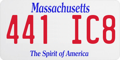 MA license plate 441IC8