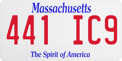 MA license plate 441IC9