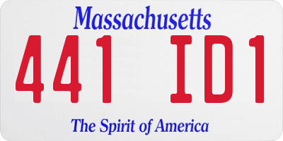 MA license plate 441ID1