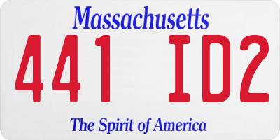 MA license plate 441ID2
