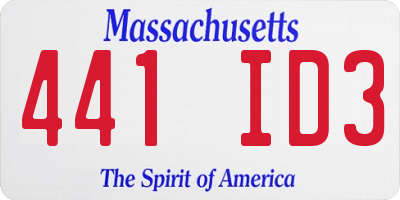 MA license plate 441ID3