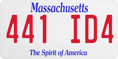 MA license plate 441ID4