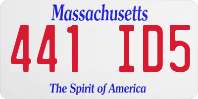 MA license plate 441ID5