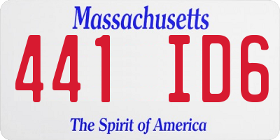MA license plate 441ID6