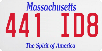 MA license plate 441ID8