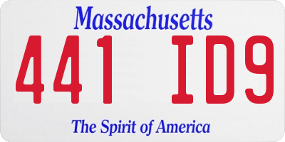 MA license plate 441ID9