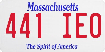 MA license plate 441IE0
