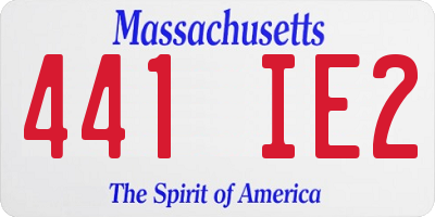 MA license plate 441IE2
