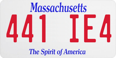 MA license plate 441IE4