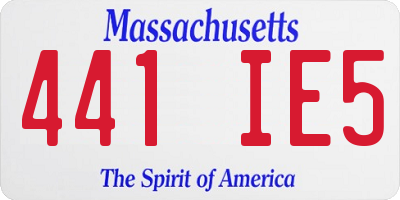 MA license plate 441IE5