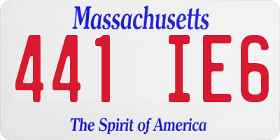 MA license plate 441IE6