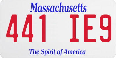 MA license plate 441IE9