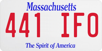 MA license plate 441IF0