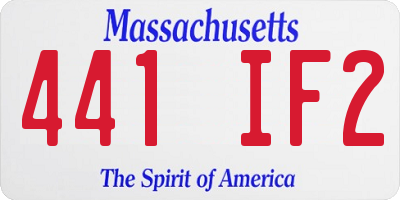 MA license plate 441IF2