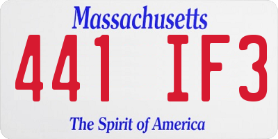 MA license plate 441IF3