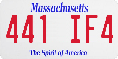 MA license plate 441IF4