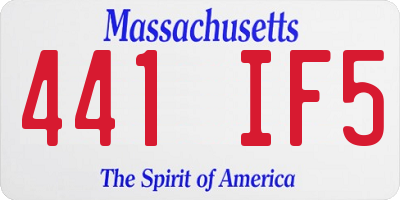 MA license plate 441IF5