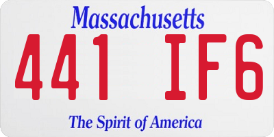 MA license plate 441IF6