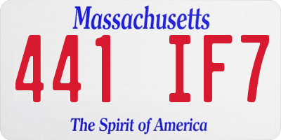 MA license plate 441IF7